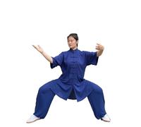 Taichi Wushu Uniform Cotton Kungfu Training Clothes Kids Adult Martial Arts WingChun Suit for Tai Chi, Martial Arts(Blue 2,XXXL(185cm))