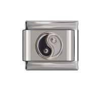 Taichi Yin Yang Charm in Silver colour 9mm Italian Style Charm Link - fits all Classic 9mm Italian Style Charm UK stock