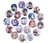 TaiCy Mixed Badges, Multicolour Genshin Impact Game Pins, 44mm PVC Pins, Anime Style, Unisex, 2 Pack, Perfect for Clothing, Backpacks, Parties & Collections