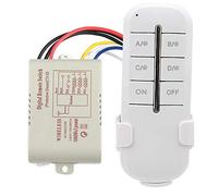 Taidda 1/2/3/4 Ways ON/OFF AC180-240V 1000W Remote Control Switch for Day Flower Lamps, Energy-Saving Lights (MR703 Three-way load 3 * 1000W)