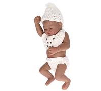 Taidda 10 Inch Lifelike Newborn Baby Doll Soft Silicone Infant Doll with Beautiful Clothes, Flexible and Multi Purpose for Kids Play and Parenting Habit Learning (10inch black boy with eyes closed