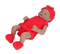 Taidda 10 Inch Lifelike Newborn Baby Doll Soft Silicone Infant Doll with Beautiful Clothes, Flexible and Multi Purpose for Kids Play and Parenting Habit Learning (10inch black boy with eyes closed