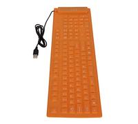 Taidda 108 Keys Foldable Silicone Keyboard USB Wired Silent Typing for Office Work Foldable Keyboard Green (Orange)