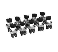 Taidda 10Pcs Self Locking Knob Switch 2 Position Selector Switch for Machine Control, Aluminum Alloy, AC 240V - 22mm Selector for Power Tools, Industrial Equipment