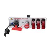 Taidda 12V LED Toggle Ignition Switch Panel with Engine Start Button, Universal Racing Car Switch Panel for DIY, ABS Material (Red)