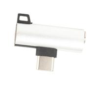 Taidda 2 in 1 TypeC to 3.5mm Headphone Jack Charger Adapter Portable HIFI for Universal Compatibility Black (Silver)