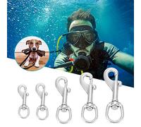 Taidda 316 Stainless Steel Diving Hook Lightweight and Durable for Bag Straps and More, 5.1" Eye Snap Hook for Underwater Scuba Diving and Pet Chain Making (101mm)