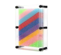 Taidda 3D Pin Art Board - Hand Print Sculpture Toy With Colorful Rainbow Picture Impressions - Classic Gadget Frame for Kids, Adults, Family (Transparent Middle)