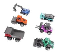 Taidda 6 Pcs Alloy Construction Trucks, Detailed Mini Vehicles with Forklift Dozer Road Roller Excavator Cement Mixer Dump Truck, for Kids Construction Play