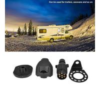 Taidda 7Pin Trailer Plug Socket Connector Adapter Bracket for Trailer Caravan Towbar, Durable European Standard Connector for Vehicle to, Plastic Housing, Ideal for Towing, 12N, Simple Plug-and-Play