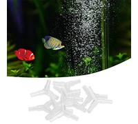 Taidda Acrylic 3 Way Fish Tank Line Tubing Joint Aquarium Y Shape Air Pump Soft Pipe Tee Connector, Transparent, 20PCS, for Aquarium Pump Installation