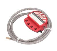 Taidda Adjustable Cable Lockout Tagout Device with 6mm Cable,4 Key Holes Lock for Industrial Safety Management