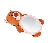 Taidda Baby Educational Cartoon Bear Car Seat Toy Mirror Plush Toy for Newborn Infant for Driving Trip Acrylic Material