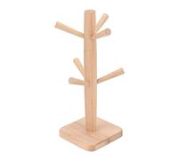 Taidda Beech Furrow Coffee Cup Holder Stand for Kitchen Home, Easy Install Tea Cup Storage Rack, Beech Wood Mug Tree for Drying, 12.2" Height, Storage