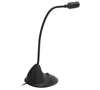 Taidda Capacitive Microphone Adjustable Sound Amplifier for Desktop Live Broadcast, Mini Computer Microphone for Gaming, 3.5mm Mike for Notebook, ABS Black 1x