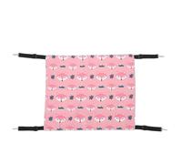 Taidda Cat Hammock, Faux Fleece Linen Reversible Pet Hammock Bed with Adjustable Straps and Hooks, Soft Hanging Bed for Kittens Small Dogs Rabbits, for Cages, (Pink Fox with Fleece)