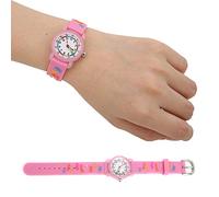 Taidda Children Cartoon Watch Cute Letter Pattern Wrist Watch Time Recognition Tool for Kids Pink Blue Mini (#1)