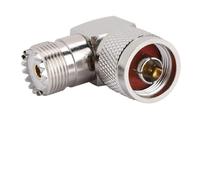 Taidda Coaxial Adapter N Male to M Female 90 Degree Right Angle for UHF Connector, and Gold Plated Copper for RF Applications, Antennas, Wireless LAN Devices