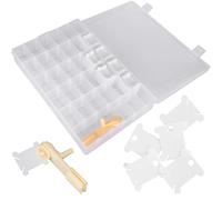 Taidda Cross Stitch Winding Board Durable Plastic Thread Winder Kit for Organizing Embroidery Floss Bobbins, DIY Sewing Tool Kit for Enthusiasts and Beginners, Milky White