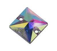 Taidda Crystal Resin Sewing Craft Accessories Shiny with Hole for Fashion Accessories Decoration, 200pcs/pack Flatback Crystal Button for Clothing, Shoes, Bags (10 * 10mm Square)