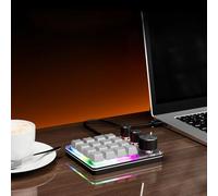 Taidda Custom Keypad, 16 Key Programmable Mechanical Keyboard with 3 Layers LED Backlit and Red Switch, Compact Wired Macro Pad for Gaming Shortcuts OS X (white)