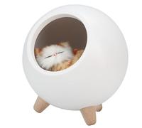 Taidda Cute Cat LED Night Light Little Pet House Atmosphere Lamp for Bedroom 5.6", Suitable for Decoration in The Room (White)