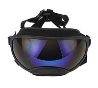 Taidda Dog Goggles Strong Impact Adjustable Elastic Pet Sunglasses for Large Breed Dogs PC TPU (Black Frame Blue Lens)