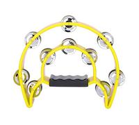 Taidda Double Row Double Jingles 8.9 * 8.1 * 1.8in Musical Instrument Kid Tambourine, Handbell, for student for beginners yellow