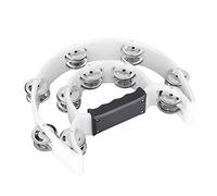 Taidda Double Row Double Jingles 8.9 * 8.1 * 1.8in Musical Instrument Kid Tambourine, Handbell, for student for beginners White