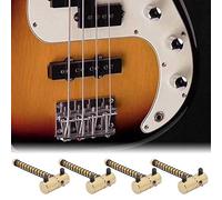 Taidda Electric Guitar Bass Bridge Saddles Durable Replacement for Musicians Metal for Guitarists Black Gold (Gold)