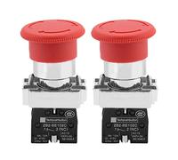 Taidda Emergency Stop Switch Compact Design Lock & Reset for Electric Control Circuits 2PCS Red Sign 22MM Switch, Emergency Button for Electric Control Circuits