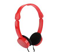 Taidda Foldable Wired Stereo Headset Portable Children Headphone with Microphone for Skype Calls Black/White 1pc for Smartphone/Tablet (red)