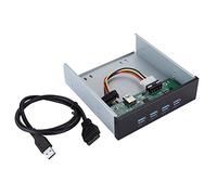 Taidda Front Panel, Front Panel Portable 5.25 Inch 19PIN to USB3.0 CD Driver 4 Port HUB Front Panel CD-ROM Expansion Mobile Rack for Window2K/XP/VISTA/Win7 M A C