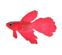 Taidda Funny Silicone Small Fish Tank Ornament High Simulation Artificial Fish Decoration,Non-Fading,Realistic Effect for Aquarium, and Salt Water (No. 1 red betta)