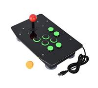 Taidda Game Console, Durable USB Arcade Fighting Game Console Joystick No Delay Controller with Four Sucking Cups for PC Computer Games