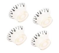 Taidda Guitar Volume Control Knobs Sturdy Plastic Material Smooth Surface for EPI Electric Guitar for Lovers 4 PCS White+Black (Off-white black letters)