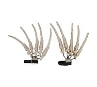 Taidda Halloween Knuckles Skeleton Bone Claw Hands Realistic Extension Claws for Outdoor Party Decoration Props, Life Size and Flexible for Halloween Party (Beige)