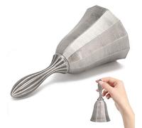 Taidda Hand Bell Retro Creative Bar Handbell for Dinner Room Service, Made of Zinc Alloy, Golden/Silver/Bronze, for Class/Bar Wake Up, 1 X Hand Bell (Ancient tin Silver)