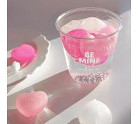Taidda Heart Shaped Reusable Ice Cubes Refreshing Pink Pure Water Chilling Stones for Drinks Office Kitchen Living Room PE Material 15 Pack