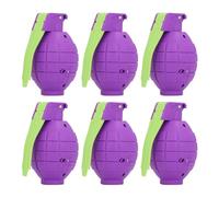 Taidda Kids Toy Hand Grenades, 6pcs Plastic Toys with Realistic Sound Effects and Light, for Outdoor Pretend Role Play Games (Purple)