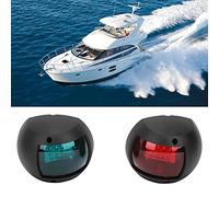 Taidda LED Boat Navigation Light for Yacht Marine, Spherical Red Green Signal Lamp for Boating Safety 3W DC12V-24V, 2Pcs for Speed Boats (Black)
