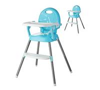 Taidda Light Weight Portable Tabletalk High Chair for Children Feeding Foldable Dining Chair Plastic (Blue)
