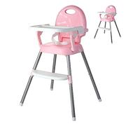 Taidda Light Weight Portable Tabletalk High Chair for Children Feeding Foldable Dining Chair Plastic (Pink)