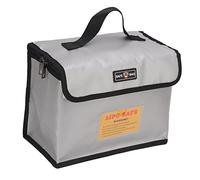 Taidda Lithium Battery Explosion Proof Portable Storage Pouch Fireproof Zipper Closure Battery Protective Bag for Drone Power Bank 10.2x5.1x8.3in Gray