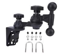 Taidda Marine Electronic Mount Dual Ball Head Aluminum Alloy Bracket for Boat GPS Fish Finder with Bi Directional Rubber Ball Heads Thickened Rubber Pad and Multiple Joint Rotatio