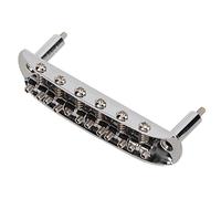 Taidda Metal Guitar Bridge Tailpiece for Jazzmaster, Reversible Roller Saddle, Firm String Fixing, for Electric Guitars (Silver)