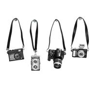 Taidda Miniature Realistic 4pcs Mini Dollhouse SLR Camera with Flash and Sound for Dollhouse Decoration Perfect Children Plastic 4 X Mini Camera Set