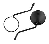 Taidda Motorcycle Black Rounded Rear View Mirror, Easy Install Adjustable 360° Rotation for Most Motorcycles, Plastic & Iron Material