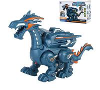 Taidda Multi Functional Sound and Light Mechanical Simulation Dinosaur Toy with Water Mist Effect, Fun Dinosaur Toy for Children, ABS Material, Black,Blue (#1)