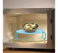 Taidda Multifunctional Plastic Microwave Oven Heating Rack Double Layer Steaming Tray for Kitchen Organizer Cooking Blue/Red/Green 9.25 * 9.25 * 3.15inch, -20-120°C (Blue)